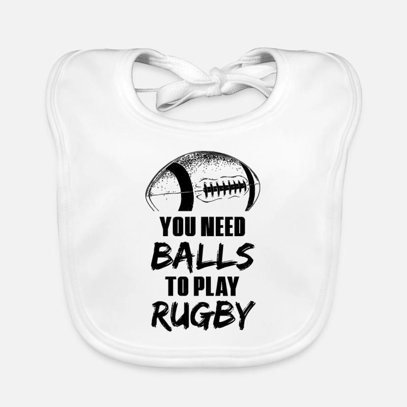 Équipe de rugby | L'équipe d'entraîneur des joueurs présente - Bavoir bio Bébé - blanc