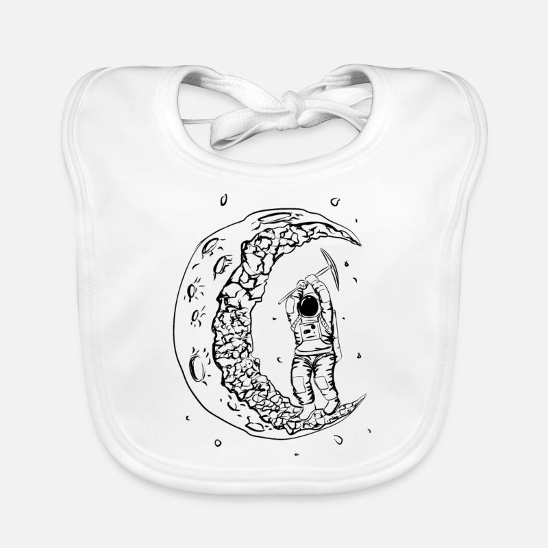Astronaut On The Moon - Baby Bio-Lätzchen - Weiß