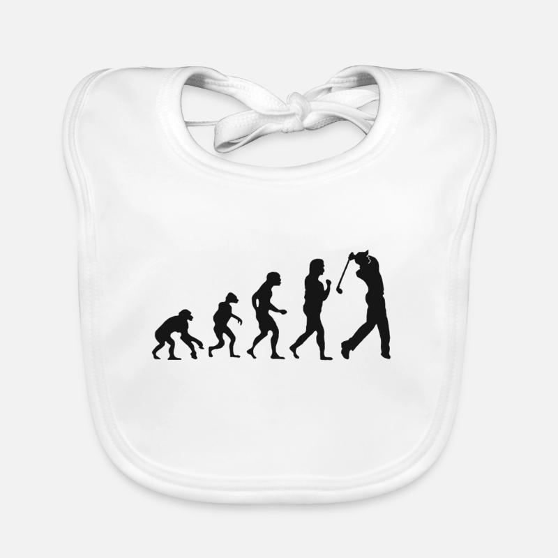 Golfer Evolution Golfspieler Golf evolution Baby Bio-Lätzchen