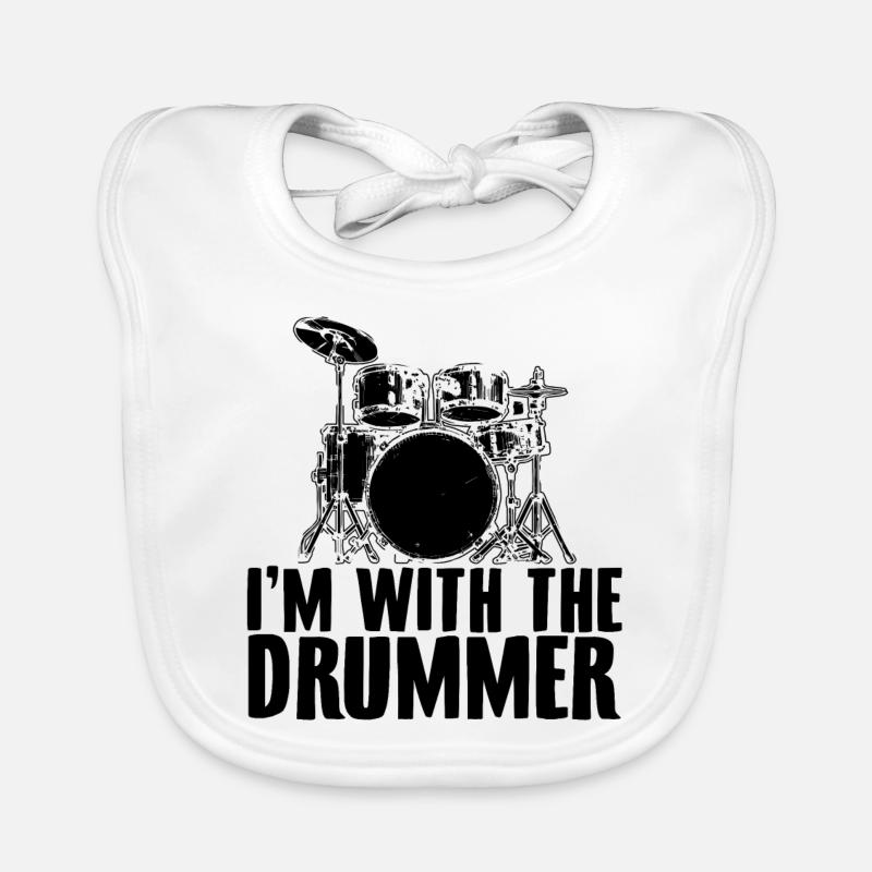 Drummer | Drummer drums band gifts Organic Baby Bibs