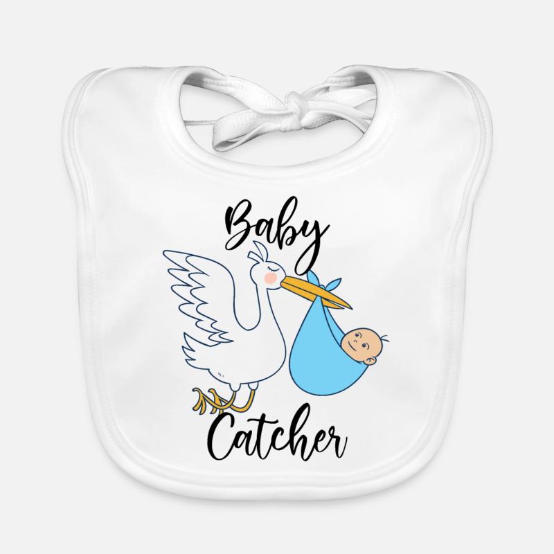 Hebamme Storch | Entbindungspfleger Beruf Geschenk Baby Bio-Lätzchen