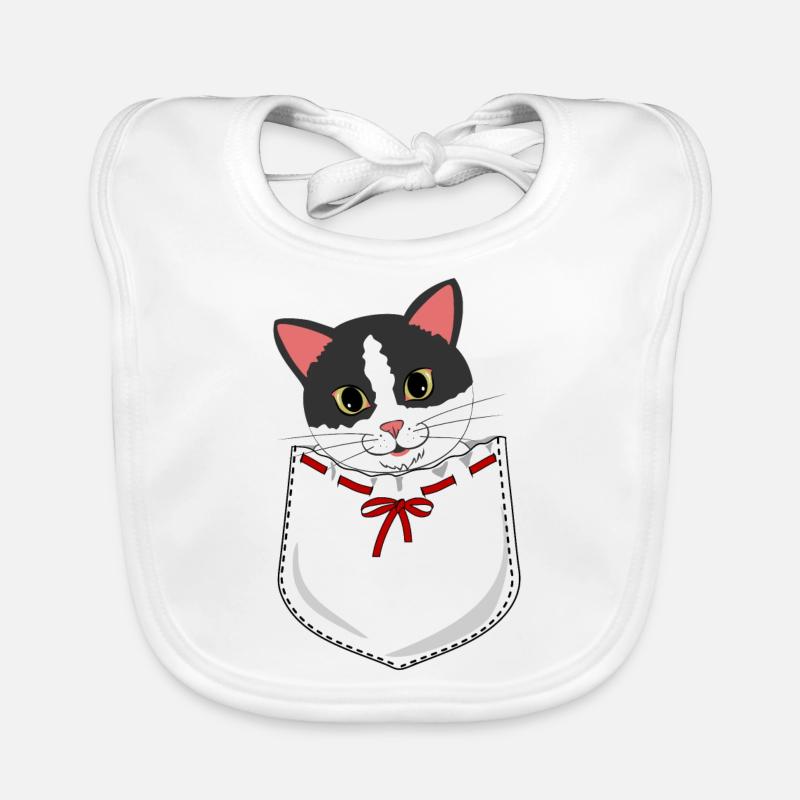 Chat dans la poche Bavoir bio Bébé