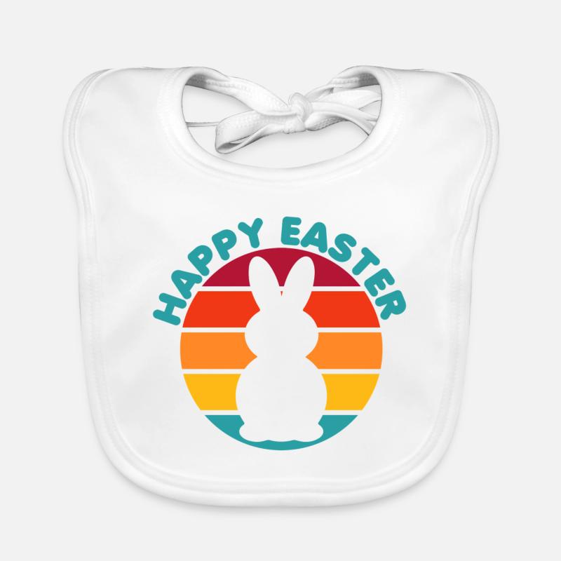 Happy Easter Easter bunny Organic Baby Bibs