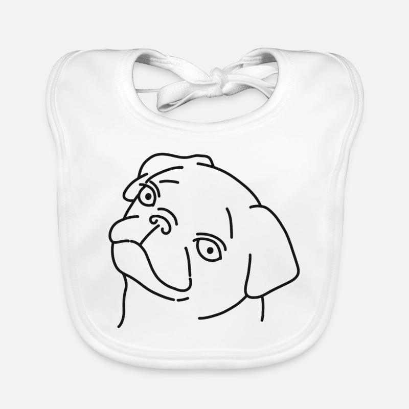 Mops - Bavoir bio Bébé - blanc