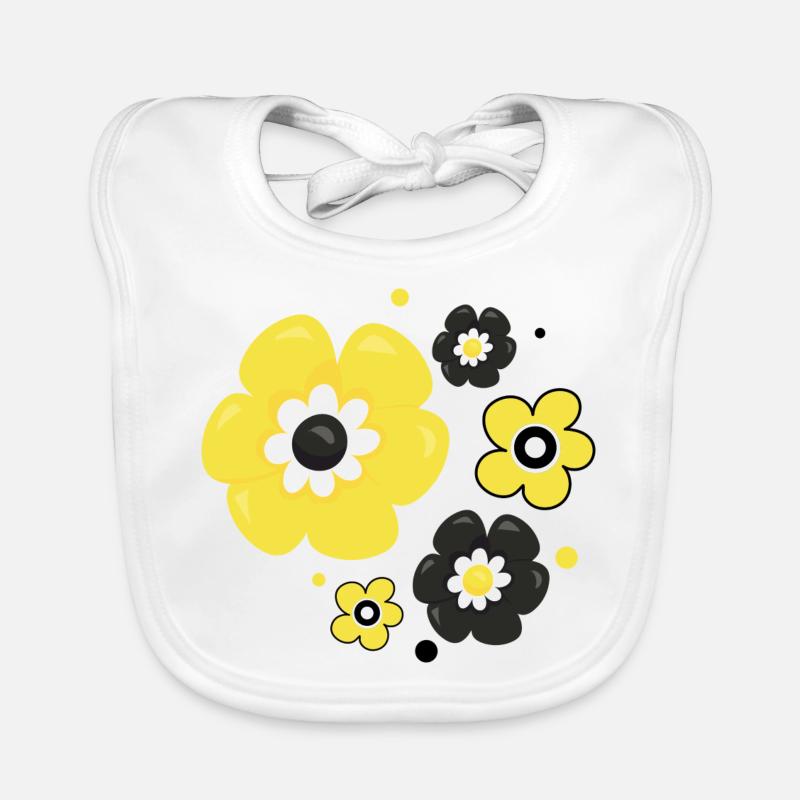 Blumen - Baby Bio-Lätzchen - Weiß
