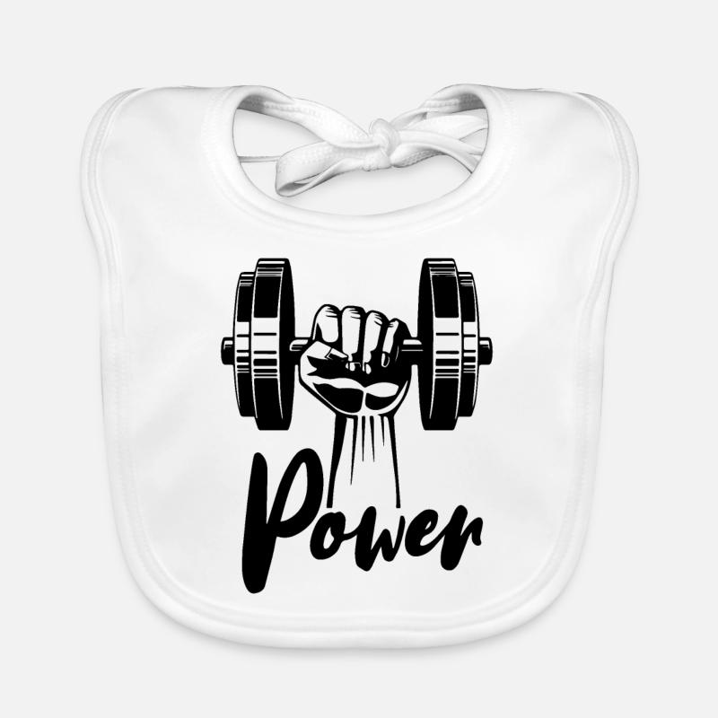 Gym Power Motivation Workout Organic Baby Bibs