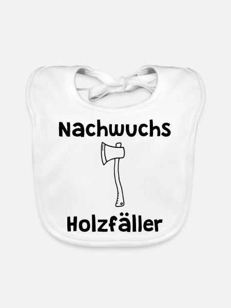Nachwuchs Holzfäller - Geschenk Geburt Baby Wald - Baby Bio-Lätzchen - Weiß