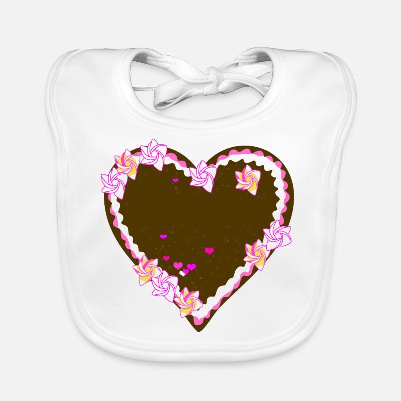 Gingerbread heart to write on yourself Organic Baby Bibs