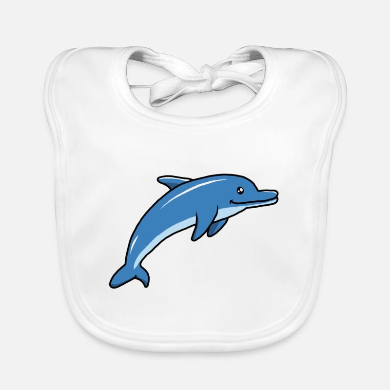 Dolphin, cute Organic Baby Bibs