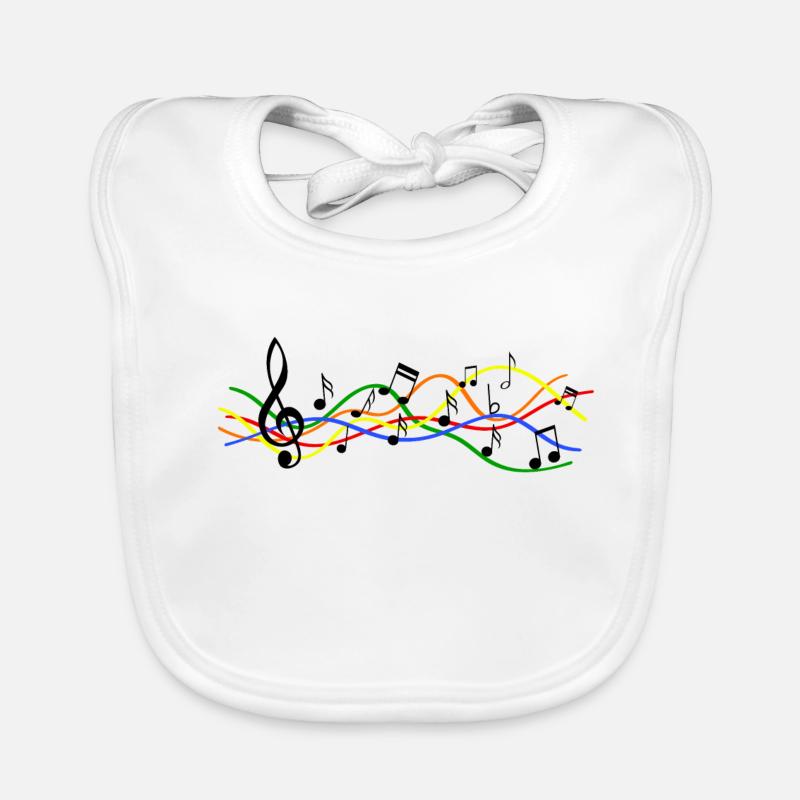 Musical sheet music notes pattern. Music Organic Baby Bibs
