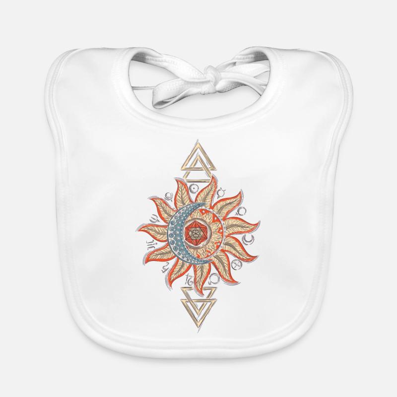 Sun moon hexagram triangle planet symbol Organic Baby Bibs