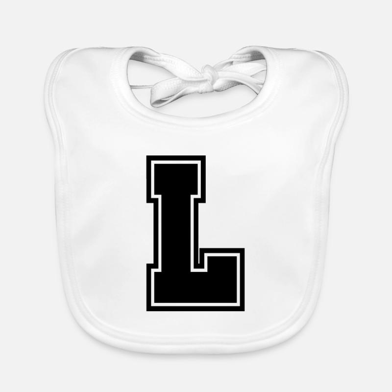 Letter L. Organic Baby Bibs