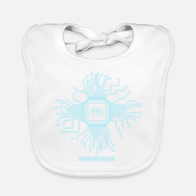 Blue PC Master Race - CPU nerd Organic Baby Bibs