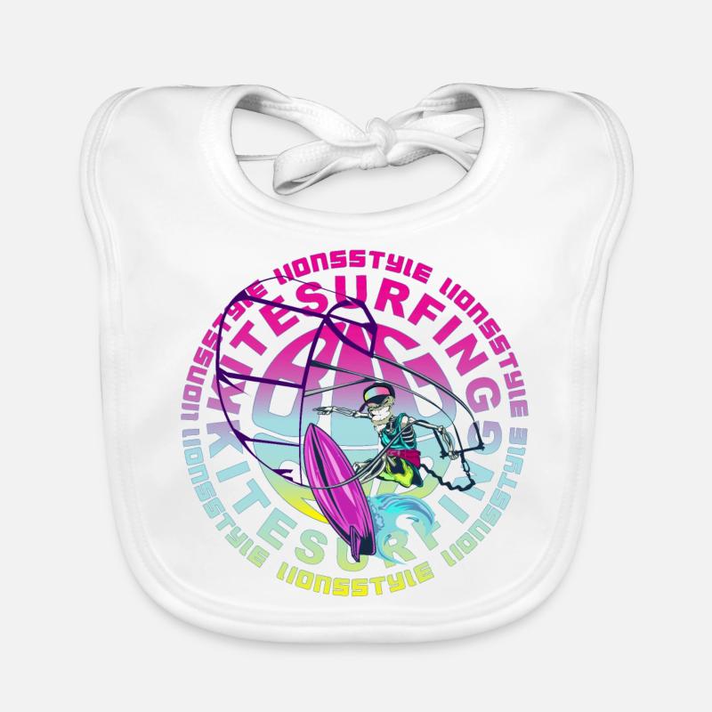 kitesurfen - Baby Bio-Lätzchen - Weiß