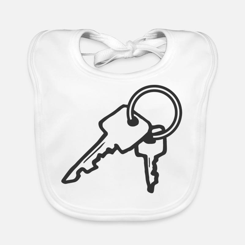 Porte-clés - Bavoir bio Bébé - blanc