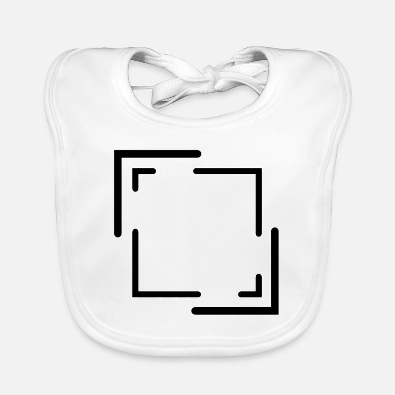 Black frame with lines decoration Organic Baby Bibs