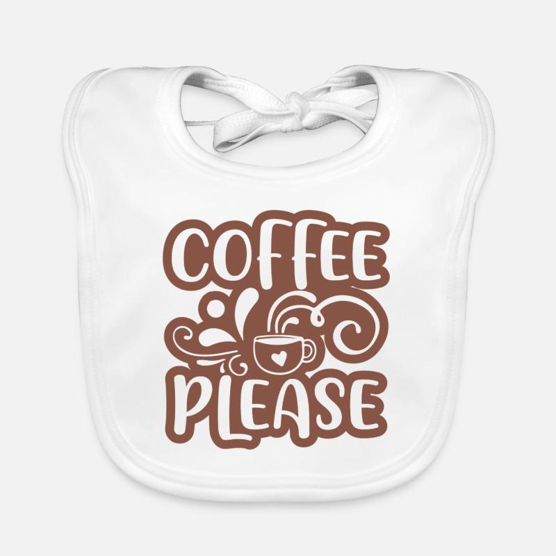 Kaffee bitte Aufkleber Design 01 Baby Bio-Lätzchen