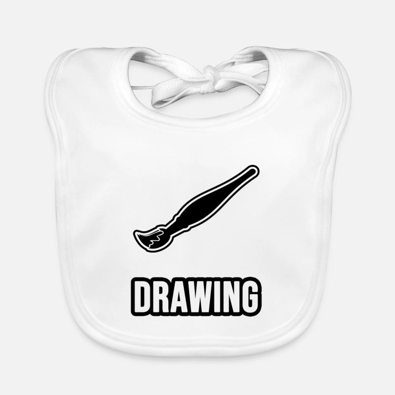 Drawing - Brush Organic Baby Bibs