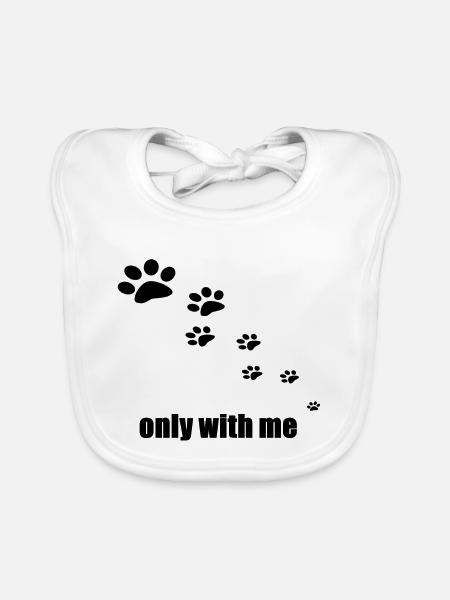 slady chien chien cadeau saigne - Bavoir bio Bébé - blanc - Devant
