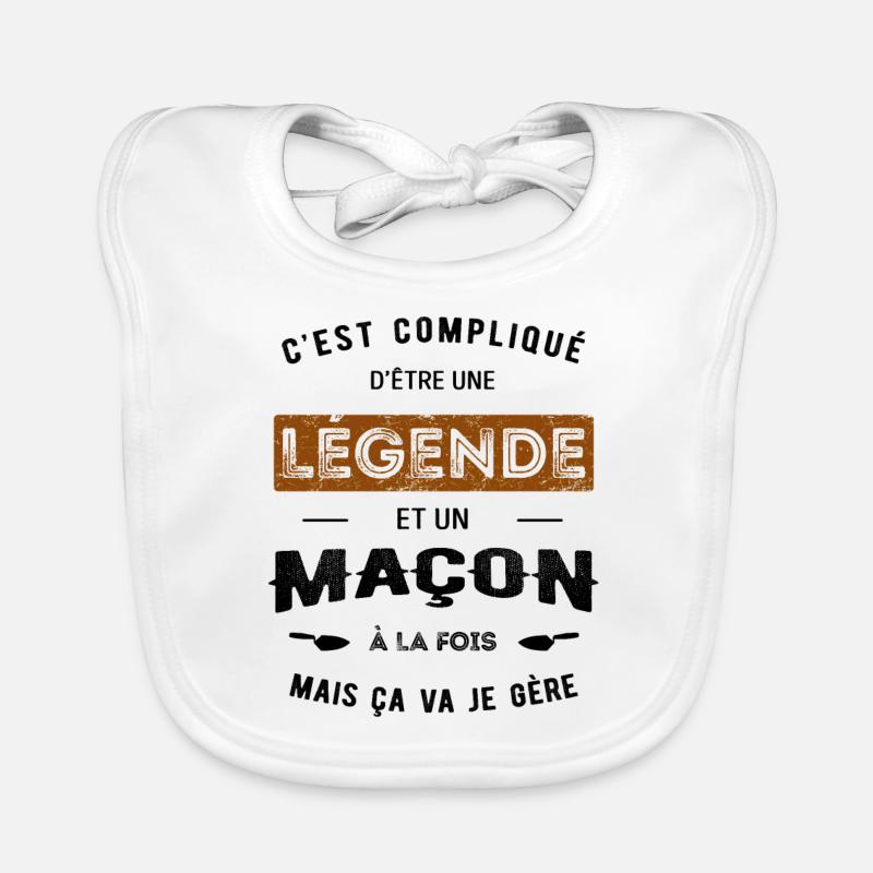 LÉGENDE ET MAÇON Bavoir bio Bébé