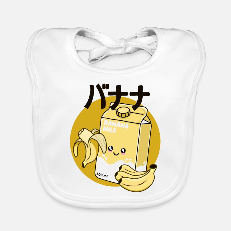 Lait de banane - Bavoir bio Bébé - blanc
