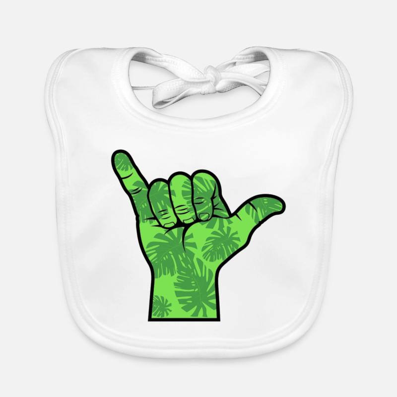 Surf vert à la main Bavoir bio Bébé