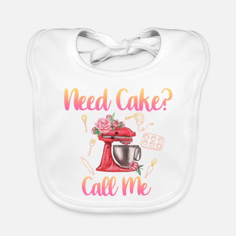 Gâteau de cuisson cadeau - Bavoir bio Bébé - blanc