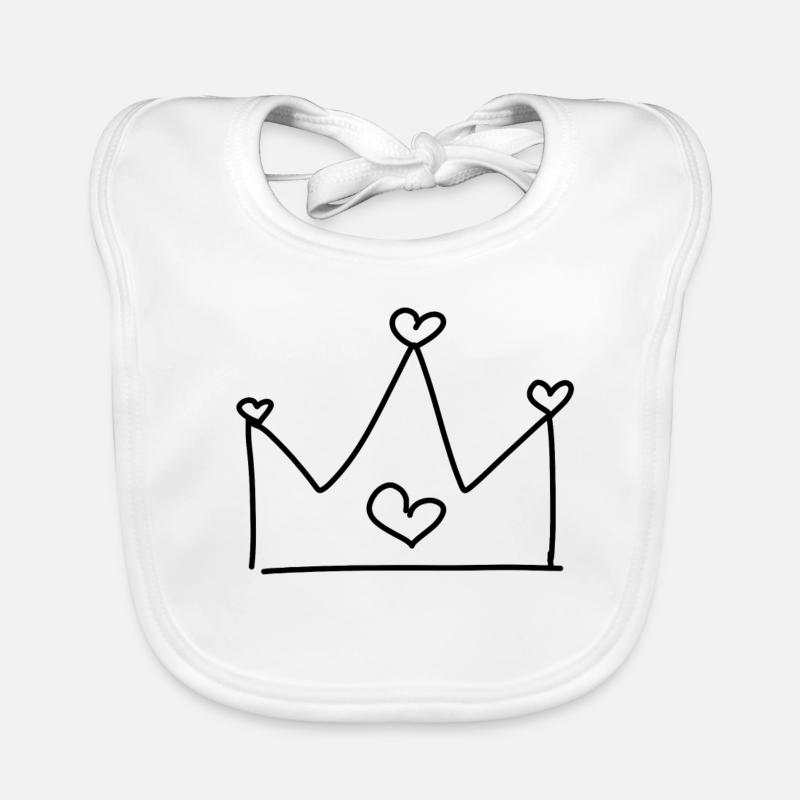Crown Heart Organic Baby Bibs