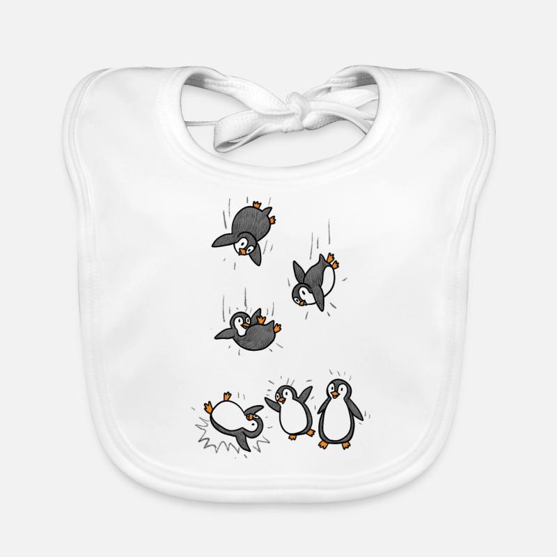 Pinguin - Baby Bio-Lätzchen - Weiß