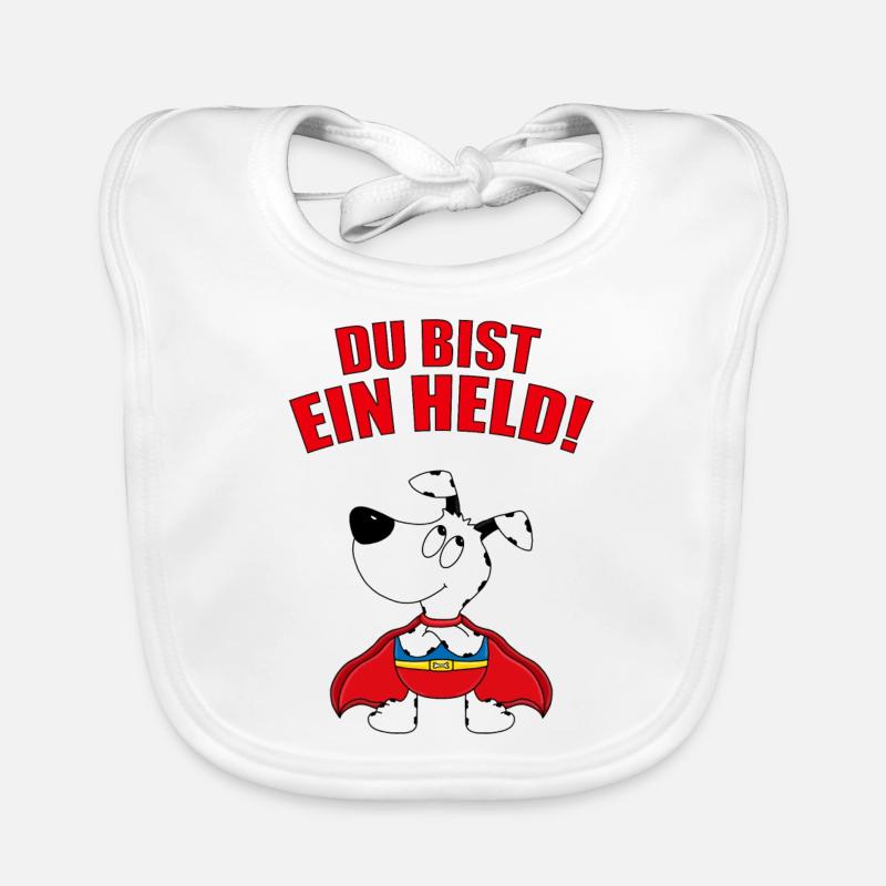 DU BIST EIN HELD! - HUND - SUPERHELD - TIERISCH Baby Bio-Lätzchen