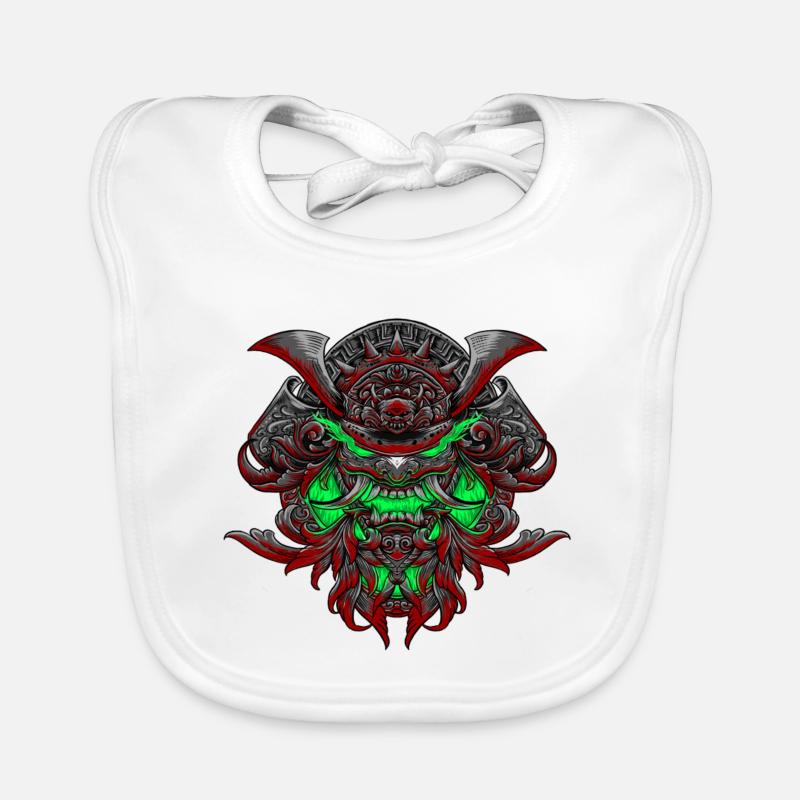 Samurai neon - Baby Bio-Lätzchen - Weiß