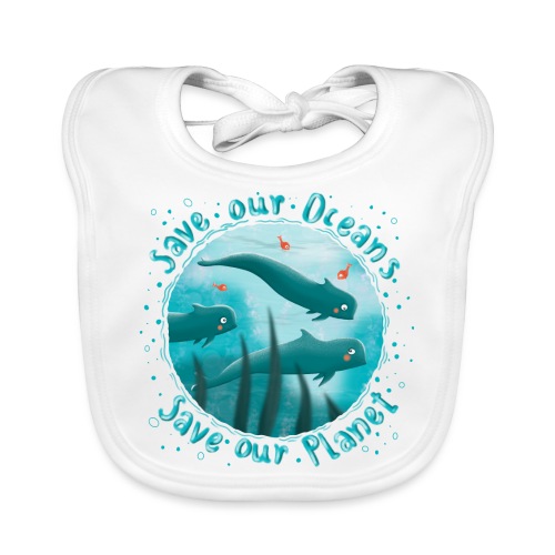 Save our Oceans - Save our Planet - Grindwale - Baby Bio-Lätzchen