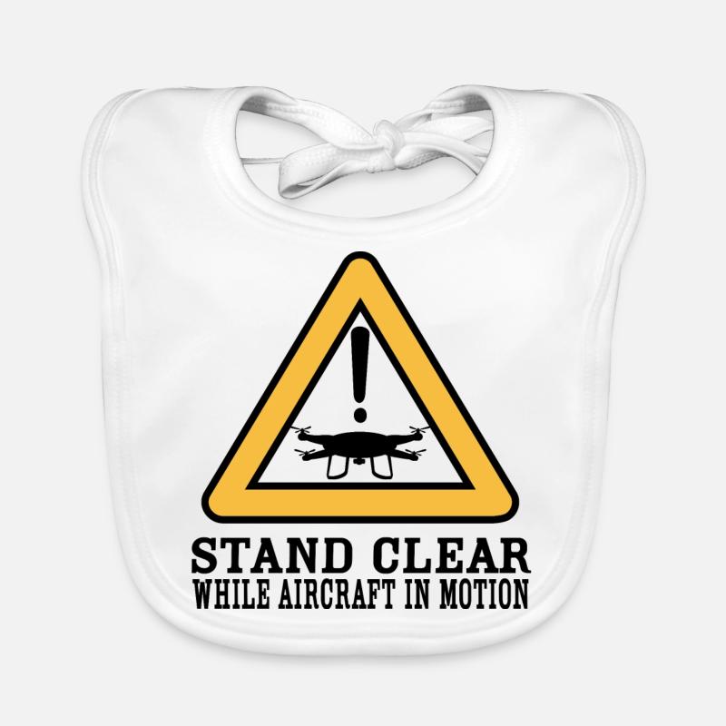 Drone Caution Organic Baby Bibs