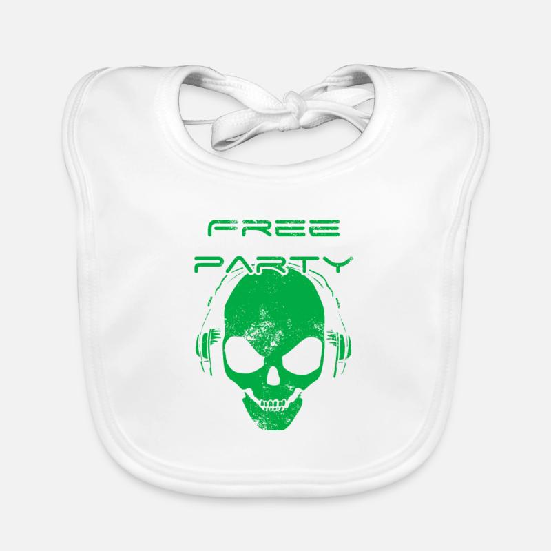 Free party - skull sound system Bavoir bio Bébé
