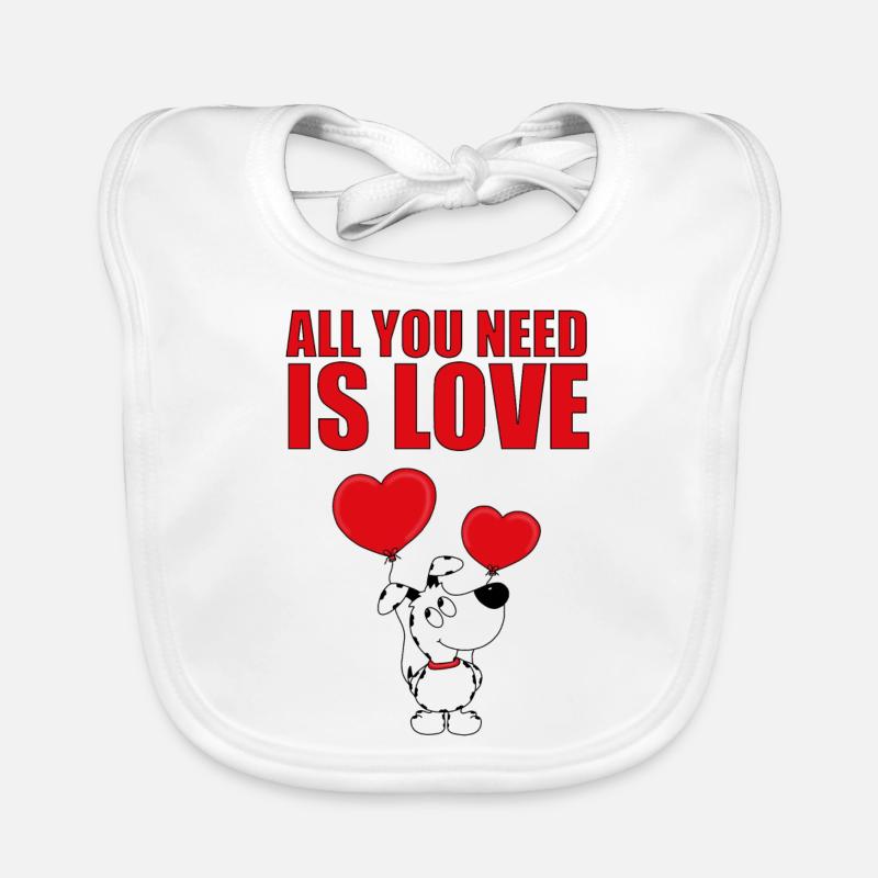 HUND - ALL YOU NEED IS LOVE Baby Bio-Lätzchen