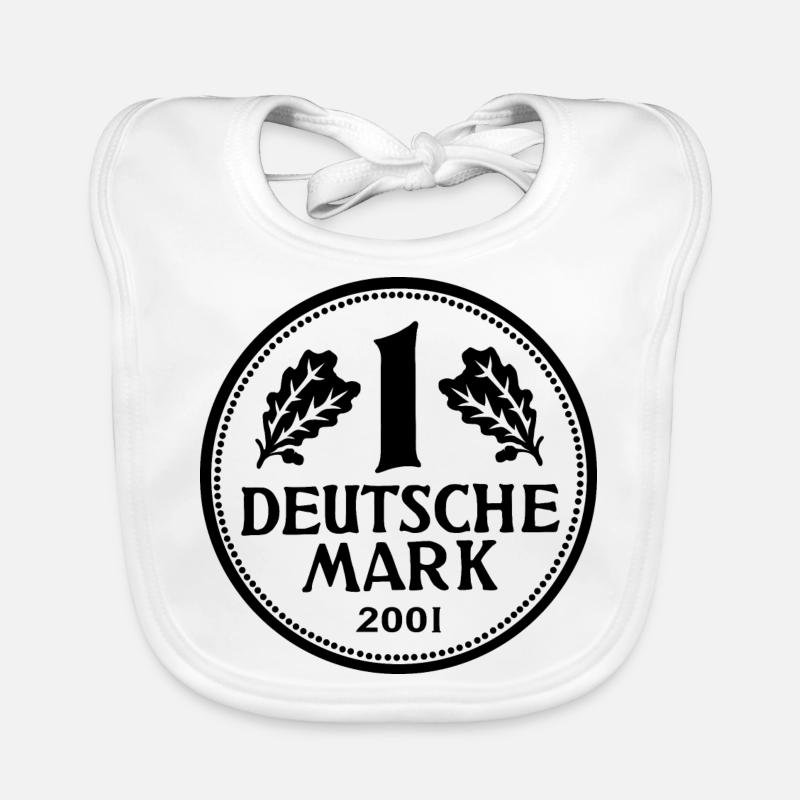 DM Deutsche Mark D-Mark schwarz Baby Bio-Lätzchen