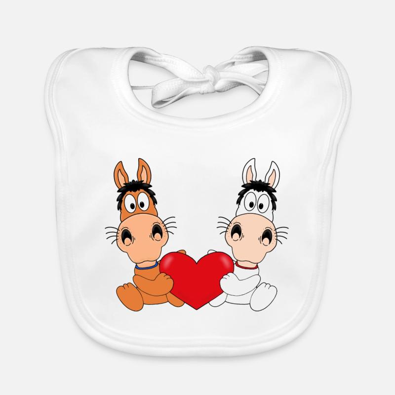PFERD - PFERDE - LIEBE - LOVE - TIERLIEB - PONYS Baby Bio-Lätzchen