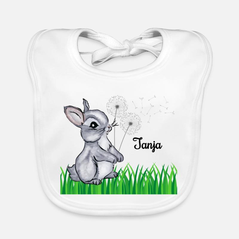Name Cup Kids Rabbit Name Gift Tanja Organic Baby Bibs