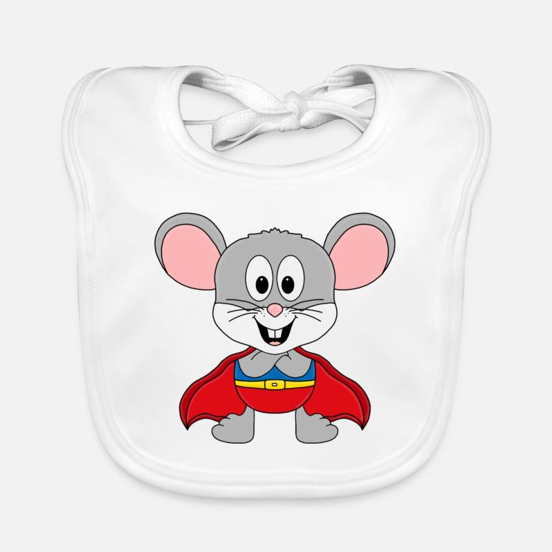 MAUS - MOUSE - SUPERHELD - SUPERHERO - KINDER Baby Bio-Lätzchen