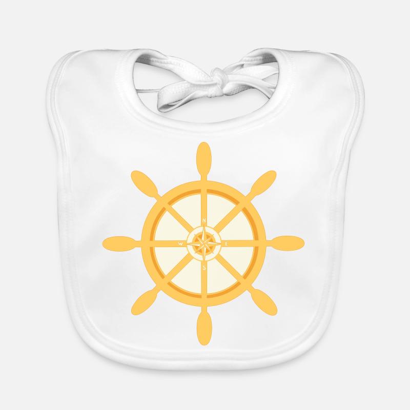 Schiffsrad Schiffssteuerrad mit Himmelsrichtungen Baby Bio-Lätzchen