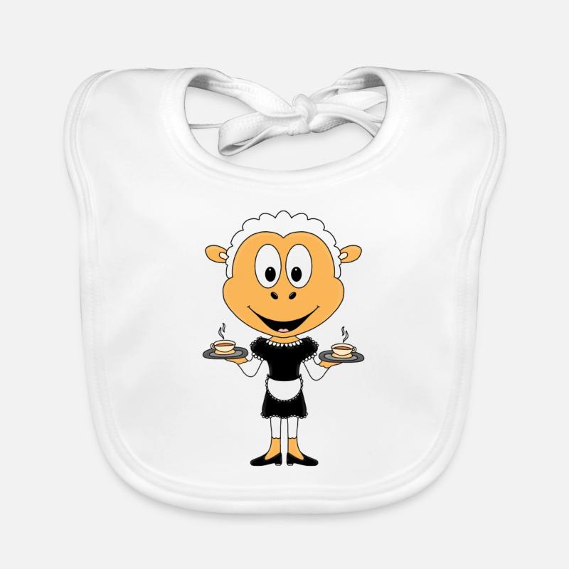 SCHAF - KELLNERIN - GASTRONOMIE - KAFFEE - TEE Baby Bio-Lätzchen