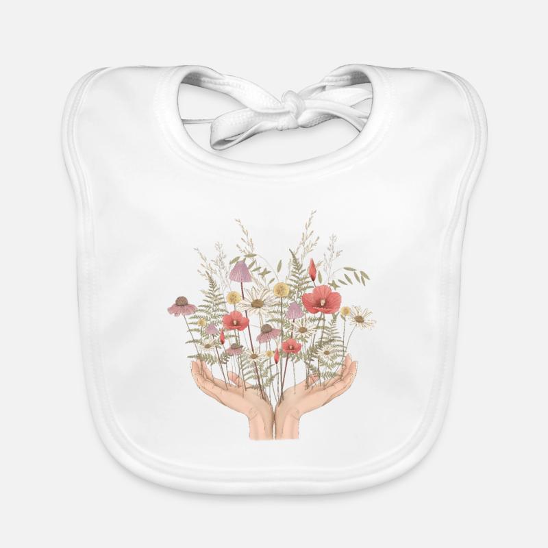 Mains de fleurs Bavoir bio Bébé