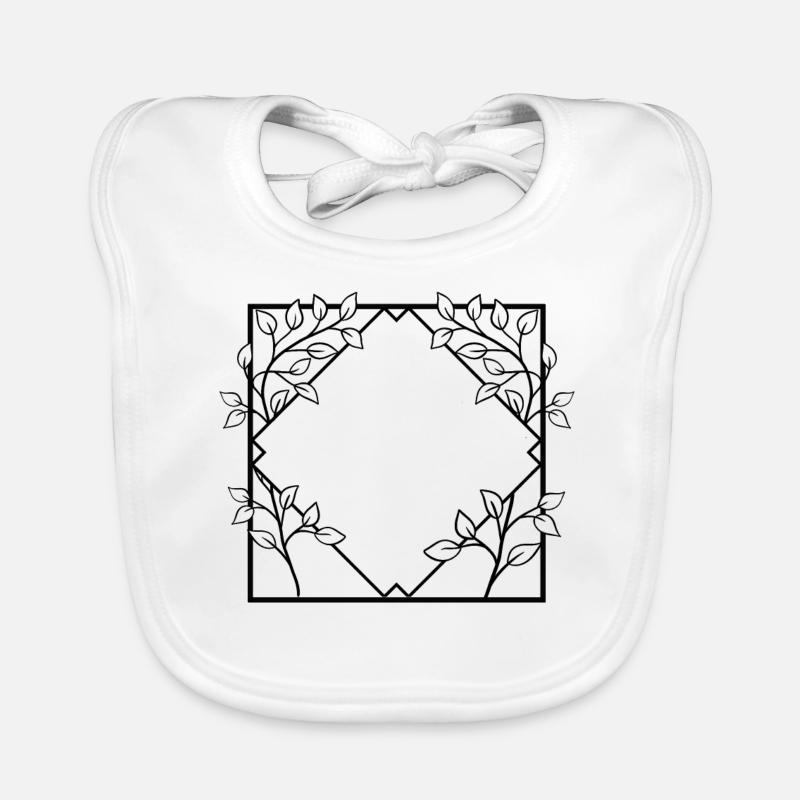 Frame with branches Square frame Organic Baby Bibs