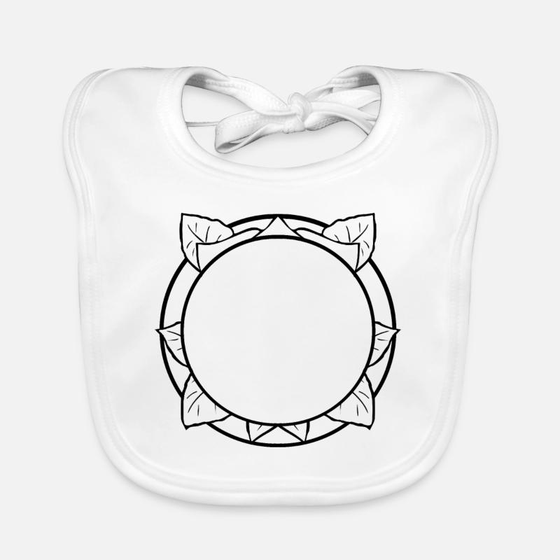 Flowers Ornaments Round Frame Circle Organic Baby Bibs