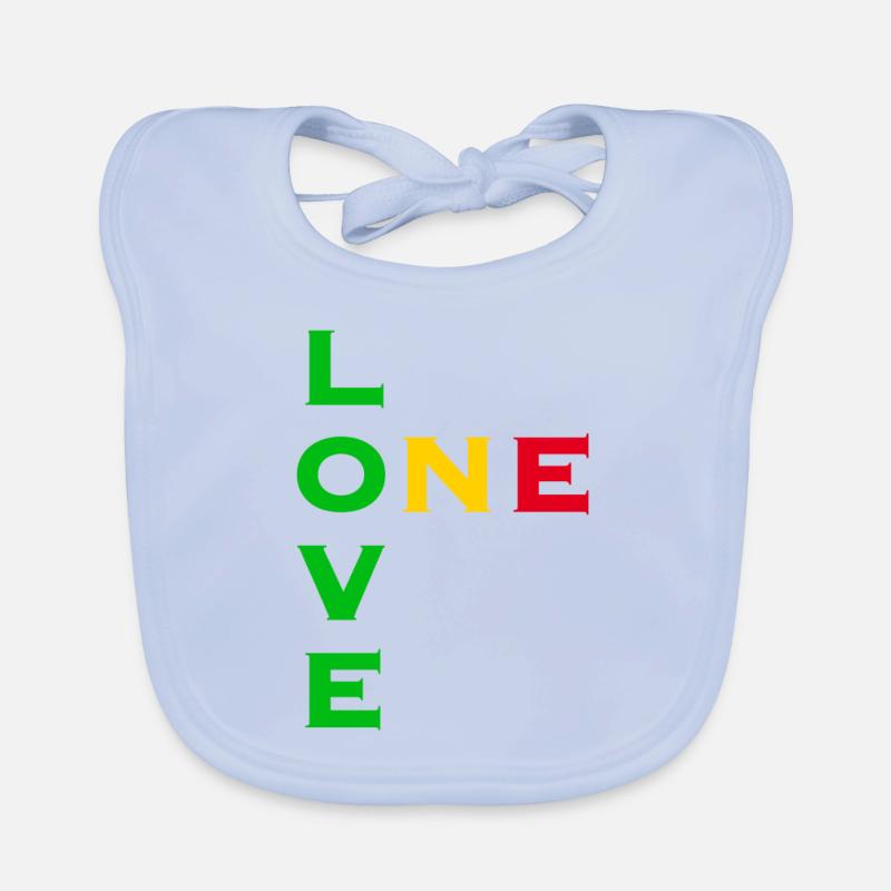 One love - vert jaune rouge Bavoir bio Bébé