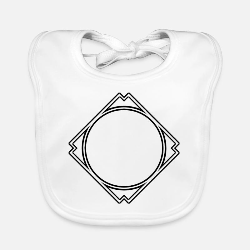 Black circle in the square frame decoration Organic Baby Bibs
