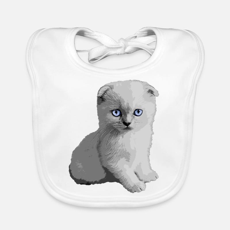 Cute Kitty Kitten Organic Baby Bibs