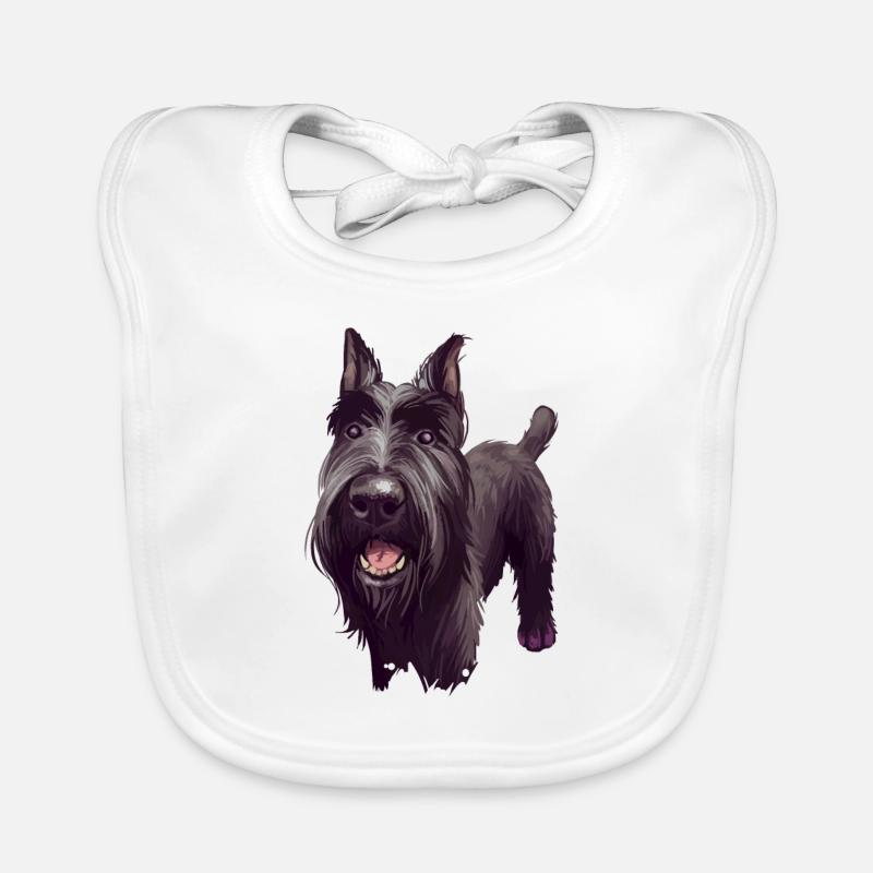 Mittelschnauze Standard Schnauzer Illustration de chien Bavoir bio Bébé