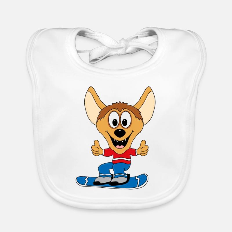 HYÄNE - SNOWBOARD - WINTERSPORT - SPORT - TIER Baby Bio-Lätzchen
