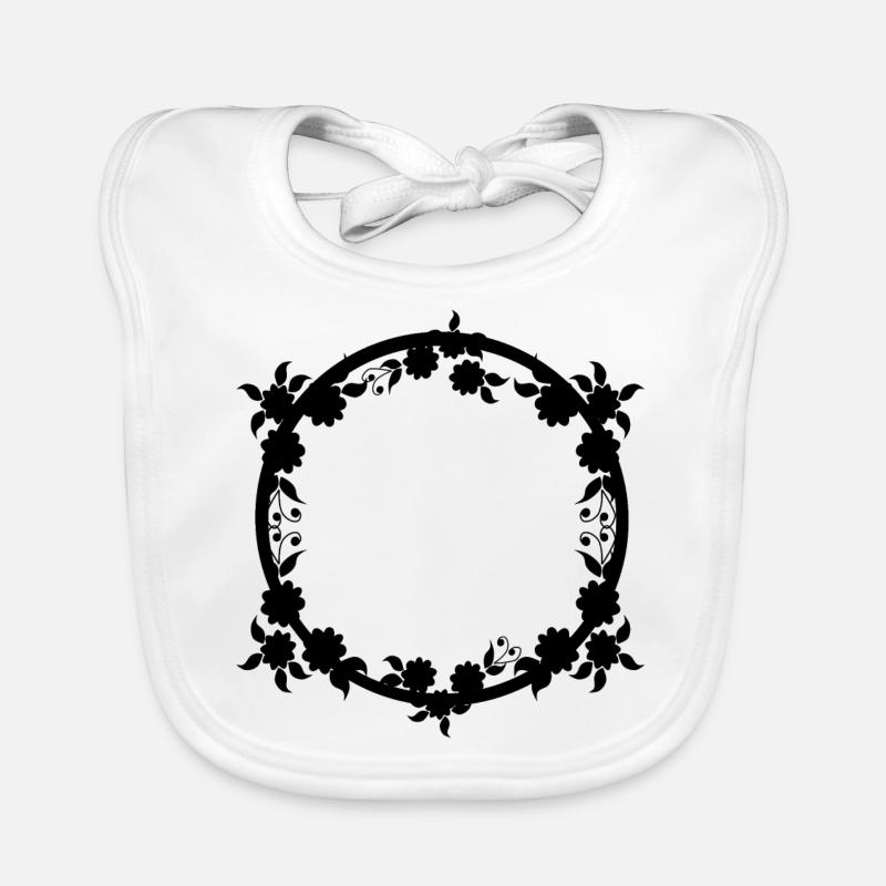 Ornaments Circular frame Basic text Organic Baby Bibs